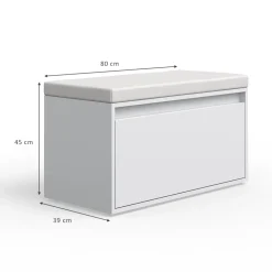Schuhbank Iker Weiß 80 x 45 cm Vicco