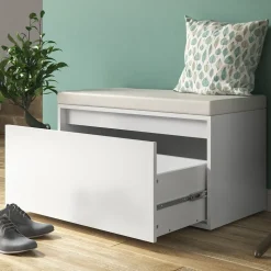 Schuhbank Iker Weiß 80 x 45 cm Vicco