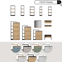 Schuhbank Orlando Anthrazit/Goldkraft Eiche 60 x 60 cm Vicco