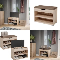 Schuhbank Rolfe Sonoma 60 x 45 cm Vicco