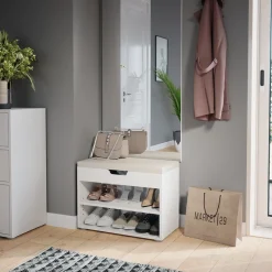 Schuhbank Rolfe Weiß 60 x 45 cm Vicco