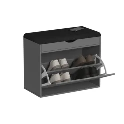 Schuhbank Schufy Anthrazit 60 x 51 cm mit 2 Fächern Vicco