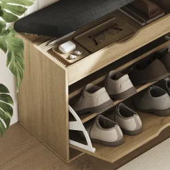 Schuhbank Schufy Sonoma 60 x 51 cm mit 2 Fächern Vicco