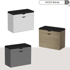 Schuhbank Schufy Weiß 60 x 51 cm mit 2 Fächern Vicco