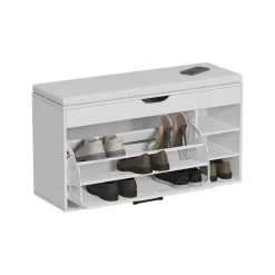 Schuhbank Solino Weiß 90 x 50 cm mit sitzfläche Vicco