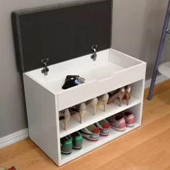 Schuhbank Titus Weiß 60 x 45 cm mit Auflage Vicco