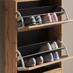 Schuhkipper Amber Eiche Wotan 60 x 168 cm mit 4 Fächern Vicco