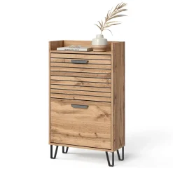 Schuhkipper Amber Eiche Wotan 59.8 x 100 cm mit 2 Fächern Vicco