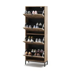 Schuhkipper Eliza Viking Oak 60 x 168 cm mit 4 Klappschubladen Vicco