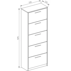Schuhkipper Gizmo Weiß Hochglanz 59 x 169.5 cm Vicco