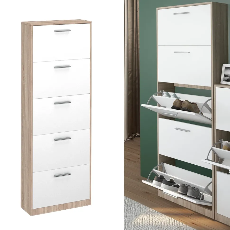 Schuhkipper Gizmo Weiß/Sonoma 59 x 169.5 cm Vicco