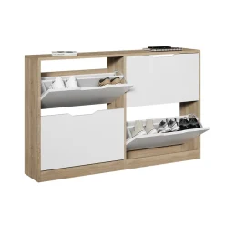 Schuhkipper Luca Sonoma/Weiß 116.6 x 72.5 cm mit 4 Fächern Vicco