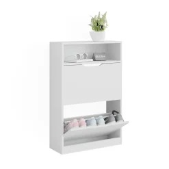 Schuhkipper Luca Weiß 59 x 89.5 cm mit 2 Fächern Vicco