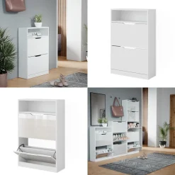 Schuhkipper Luca Weiß 59 x 89.5 cm mit 2 Fächern Vicco