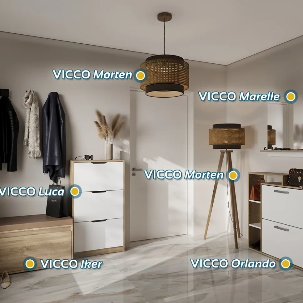 Schuhkipper Luca Weiß 59 x 169 cm 5 Fächer Vicco