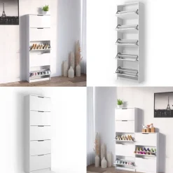 Schuhkipper Luca Weiß 59 x 169 cm 5 Fächer Vicco