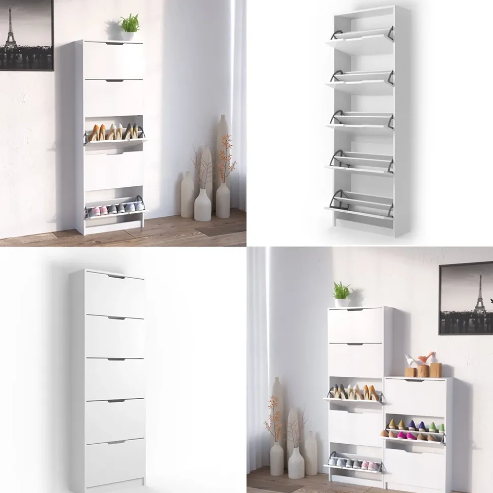 Schuhkipper Luca Weiß 59 x 169 cm 5 Fächer Vicco