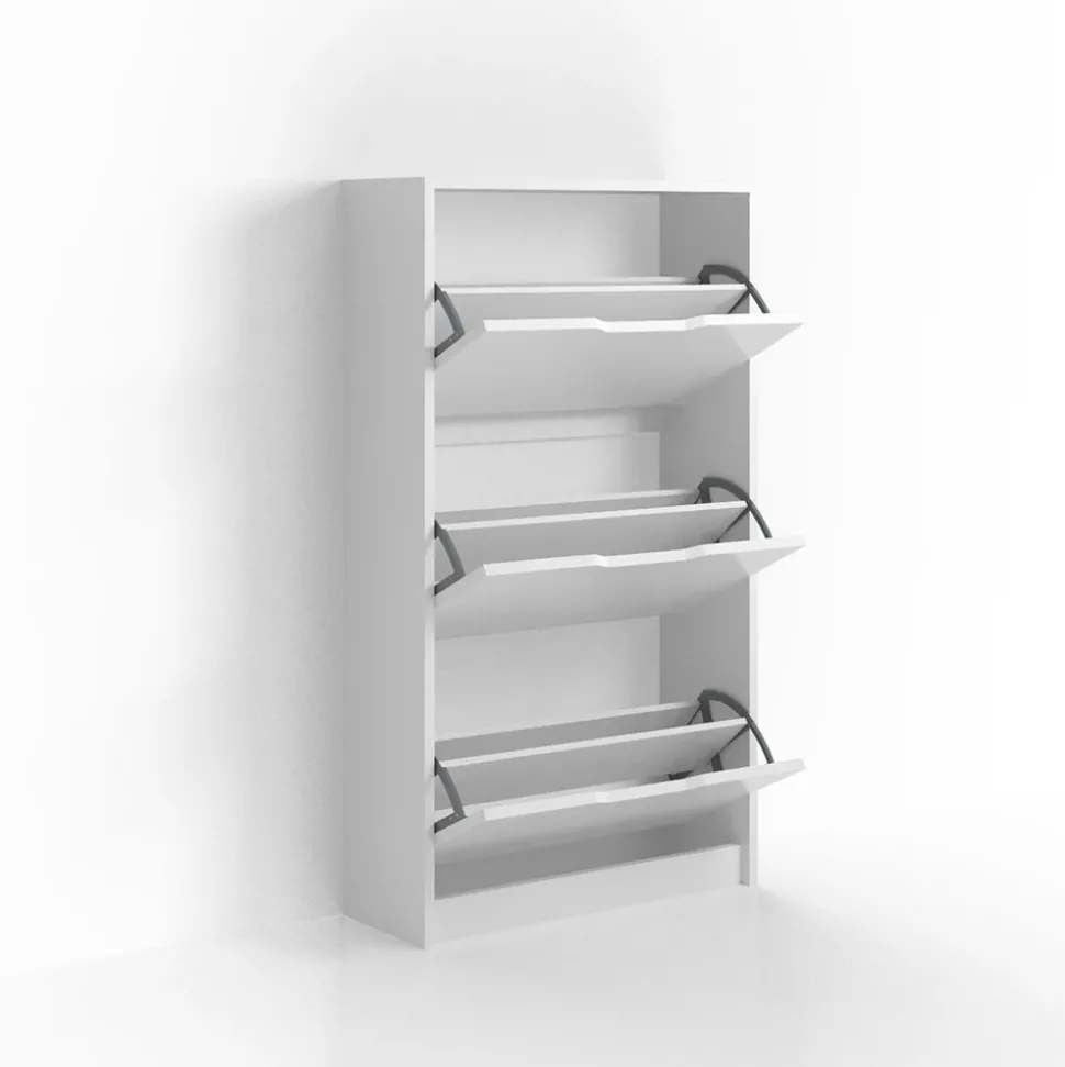 Schuhkipper Luca Weiß 59 x 105 cm 3 Fächer Vicco