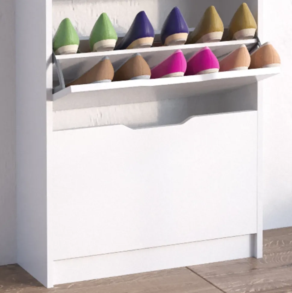 Schuhkipper Luca Weiß 59 x 105 cm 3 Fächer Vicco