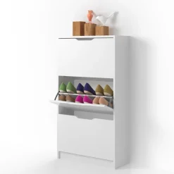 Schuhkipper Luca Weiß 59 x 105 cm 3 Fächer Vicco