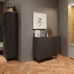 Schuhkipper Marelle Anthrazit/Artisan 60 x 167.4 cm mit 4 Fächern Vicco