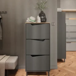 Schuhkipper Marelle Anthrazit/Artisan 60 x 129.5 cm mit 3 Fächern Vicco