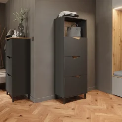 Schuhkipper Marelle Anthrazit/Artisan 60 x 129.5 cm mit 3 Fächern Vicco