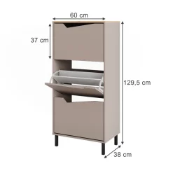 Schuhkipper Marelle Greige/Artisan 60 x 129.5 cm mit 3 Fächern Vicco