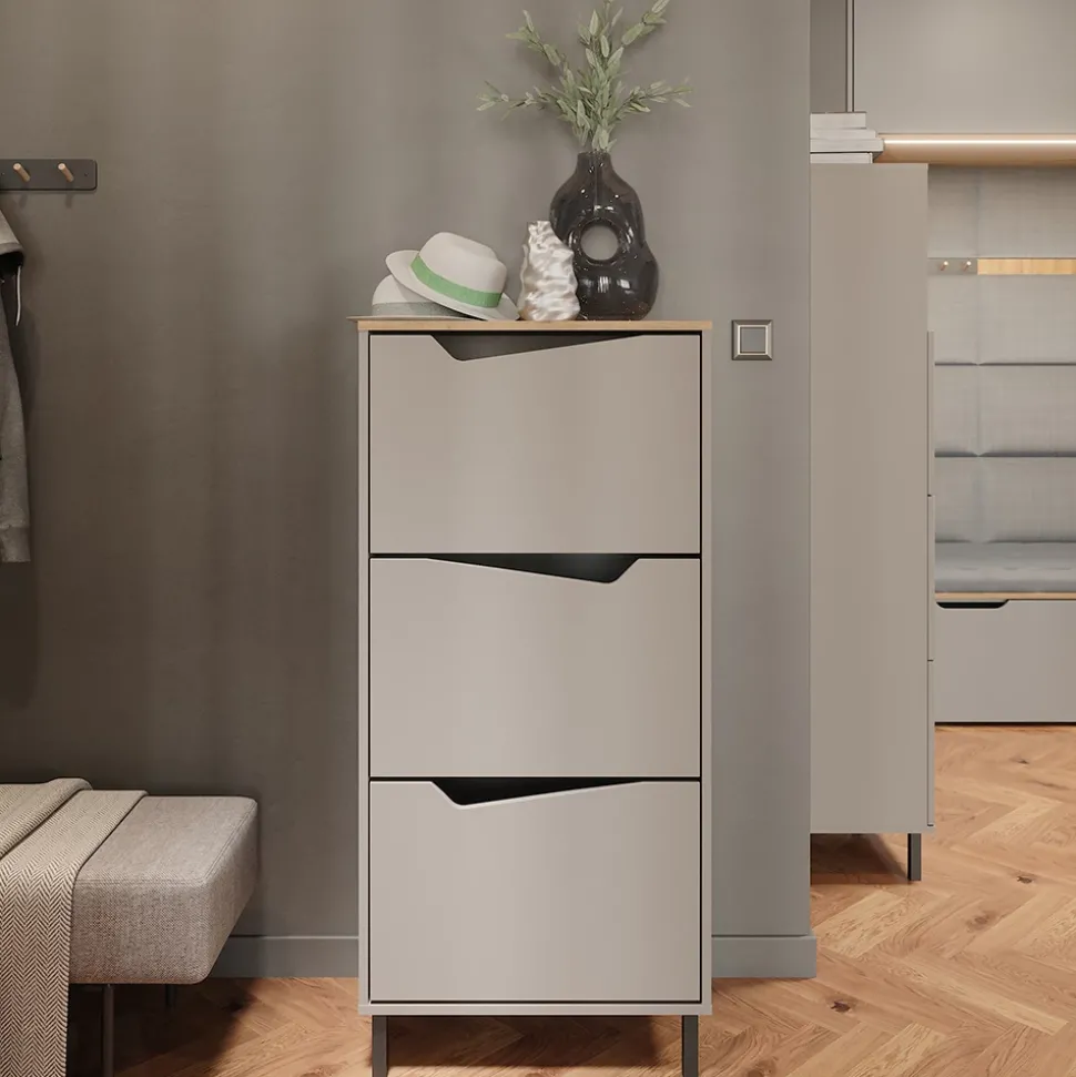 Schuhkipper Marelle Greige/Artisan 60 x 129.5 cm mit 3 Fächern Vicco