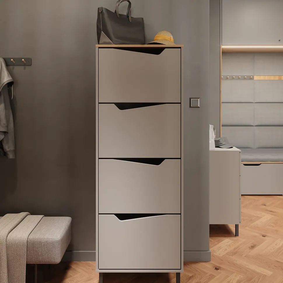 Schuhkipper Marelle Greige/Artisan 60 x 167.4 cm mit 4 Fächern Vicco