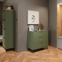 Schuhkipper Marelle Grün/Artisan 60 x 167.4 cm mit 4 Fächern Vicco