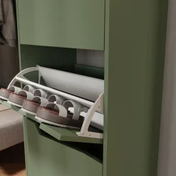 Schuhkipper Marelle Grün/Artisan 60 x 129.5 cm mit 3 Fächern Vicco