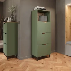 Schuhkipper Marelle Grün/Artisan 60 x 129.5 cm mit 3 Fächern Vicco