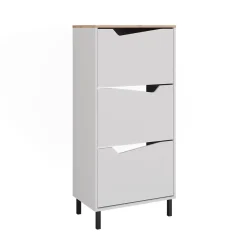 Schuhkipper Marelle Weiß/Artisan 60 x 129.5 cm mit 3 Fächern Vicco
