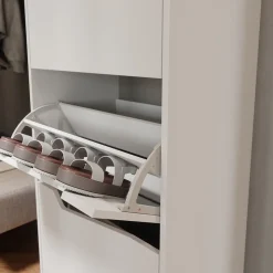 Schuhkipper Marelle Weiß/Artisan 60 x 129.5 cm mit 3 Fächern Vicco