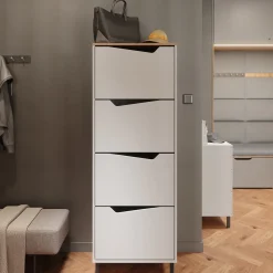 Schuhkipper Marelle Weiß/Artisan 60 x 167.4 cm mit 4 Fächern Vicco