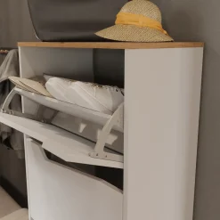 Schuhkipper Marelle Weiß/Artisan 60 x 167.4 cm mit 4 Fächern Vicco