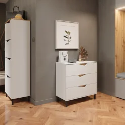 Schuhkipper Marelle Weiß/Artisan 60 x 167.4 cm mit 4 Fächern Vicco