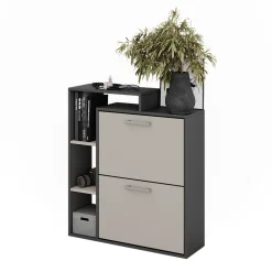 Schuhkipper Orlando Anthrazit/Greige 80 x 90 cm Vicco