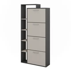 Schuhkipper Orlando Anthrazit/Greige 80 x 166.1 cm mit 4 Fächern Vicco