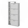 Schuhkipper Orlando Weiß/Beton 80 x 166.1 cm mit 4 Fächern Vicco