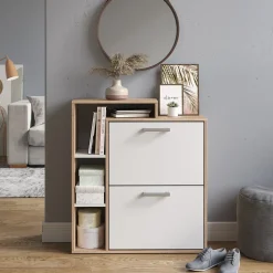 Schuhkipper Orlando Weiß/Sonoma 24.5 x 90 cm Vicco