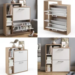 Schuhkipper Orlando Weiß/Sonoma 24.5 x 90 cm Vicco