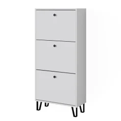 Schuhkipper Siri Weiß 130 x 60 cm mit 3 Klappschubladen Vicco