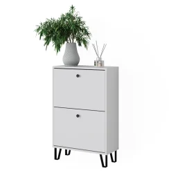 Schuhkipper Siri Weiß 60 x 92 cm mit 2 Klappschubladen Vicco