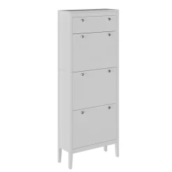 Schuhschrank Aron Weiß 60 x 153 cm , 3 Fächer Vicco