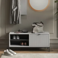 Schuhschrank Eliza Grau 100 x 45 cm mit Klapptür Vicco