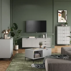 Schuhschrank Eliza Grau 100 x 98.5 cm mit Tür und Schublade Vicco