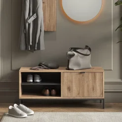 Schuhschrank Eliza Viking Oak 100 x 45 cm mit Klapptür Vicco