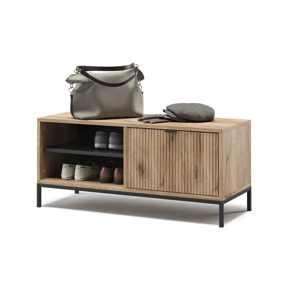 Schuhschrank Eliza Viking Oak 100 x 45 cm mit Klapptür Vicco